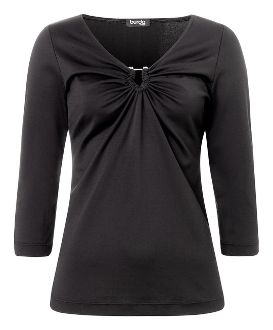 Burda Schnittmuster 5658 – Damen Jerseykleid & Bluse mit raffinierten Details