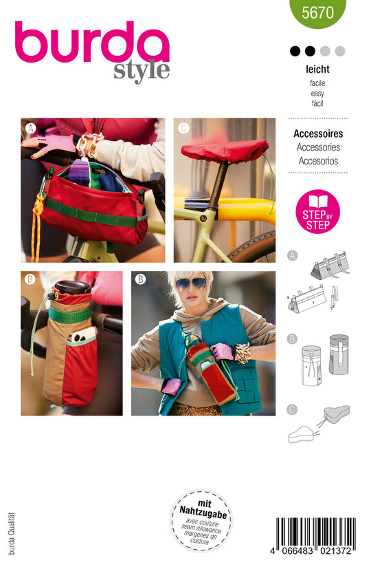 Burda Schnittmuster 5670 – Fahrrad Accessoires Set