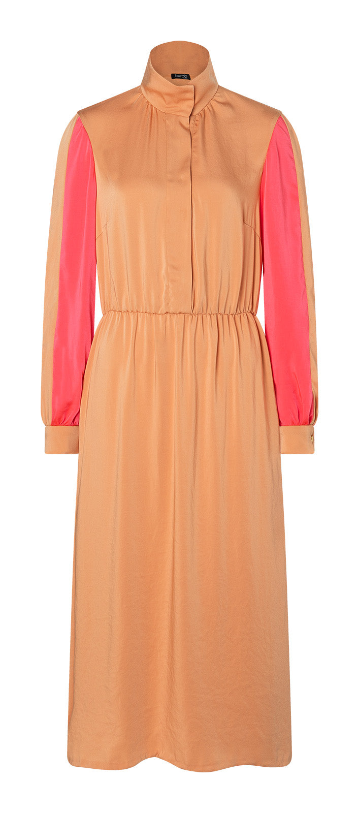 Burda Schnittmuster 5696 – Taillierte Damenkleider mit Color-Blocking & Schluppe
