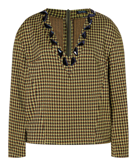 Burda Schnittmuster 5697 – Damen Langarmshirts mit Glamour & Trenddetails