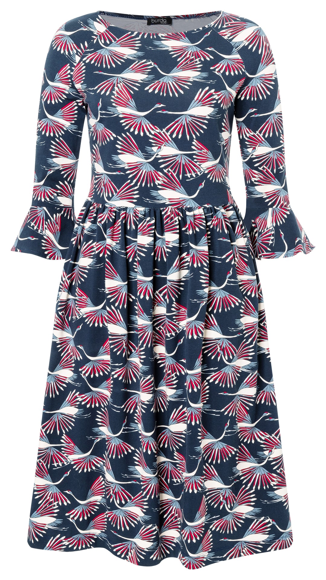 Burda Schnittmuster 5708 – Damen Jerseykleider in drei easy Varianten