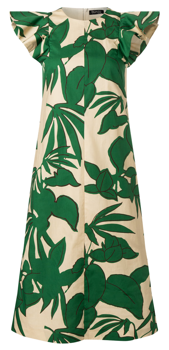 Burda Schnittmuster 5719 Damen Sommerkleider mit Flügelärmel & ärmelloses Midikleid