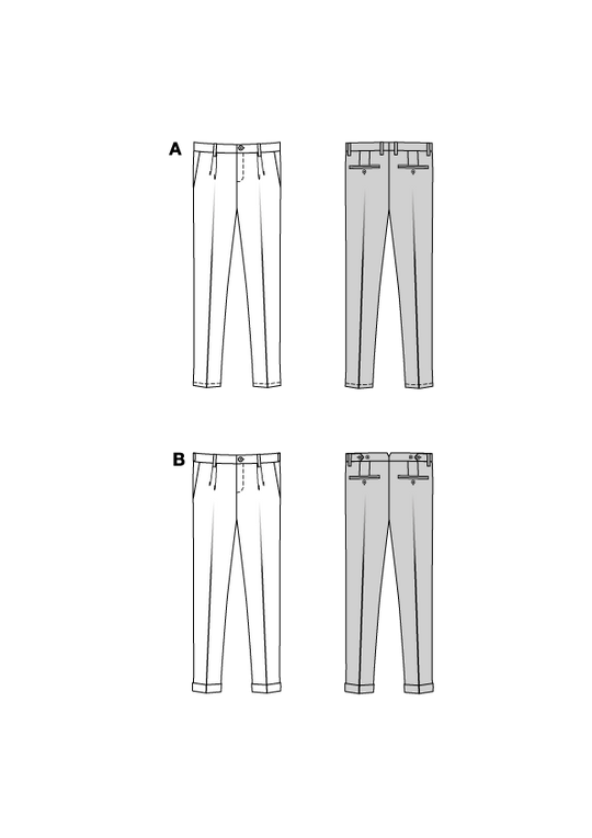Burda Schnittmuster 5722 Herren Hosen Bundfaltehose & Anzughose