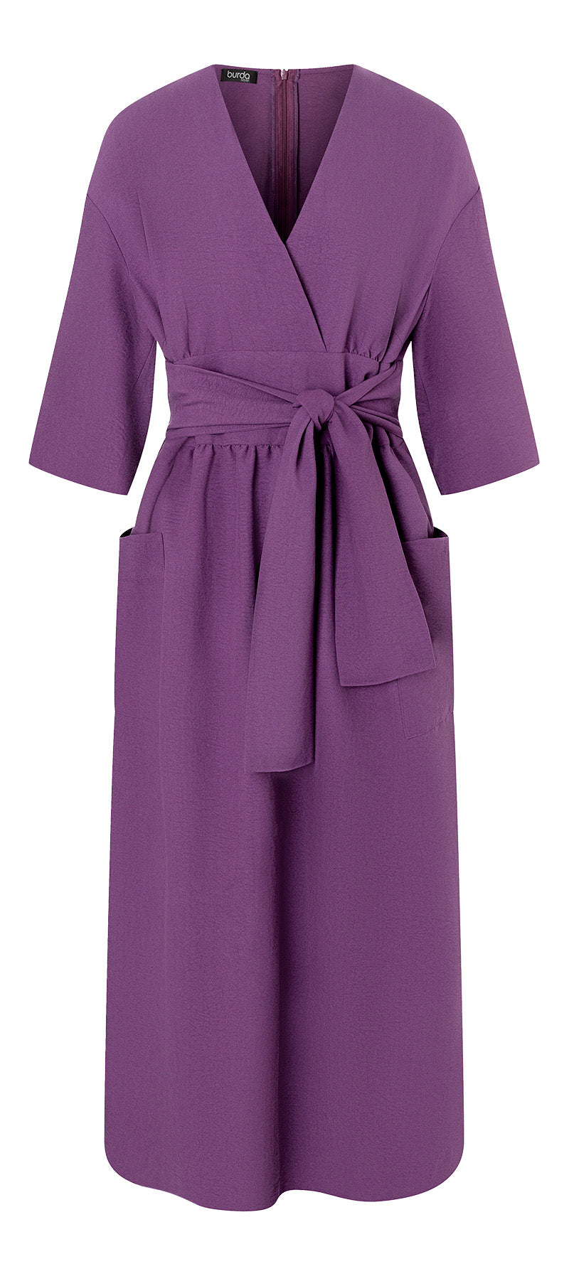 Burda Schnittmuster 5724 Damen Midikleid mit Wickeleffekt und Kleid mit Kummerbundoptik in Viskose