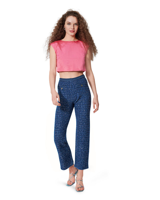 Burda Schnittmuster 5727  Damen bauchfreies Top aus Jacquard, Blusenshirt mit Druckknopfleiste und Sommershirt aus Popeline mit Flügelärmel