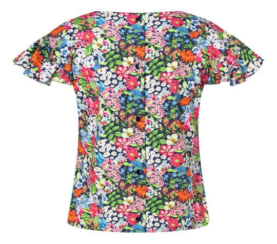 Burda Schnittmuster 5727  Damen bauchfreies Top aus Jacquard, Blusenshirt mit Druckknopfleiste und Sommershirt aus Popeline mit Flügelärmel