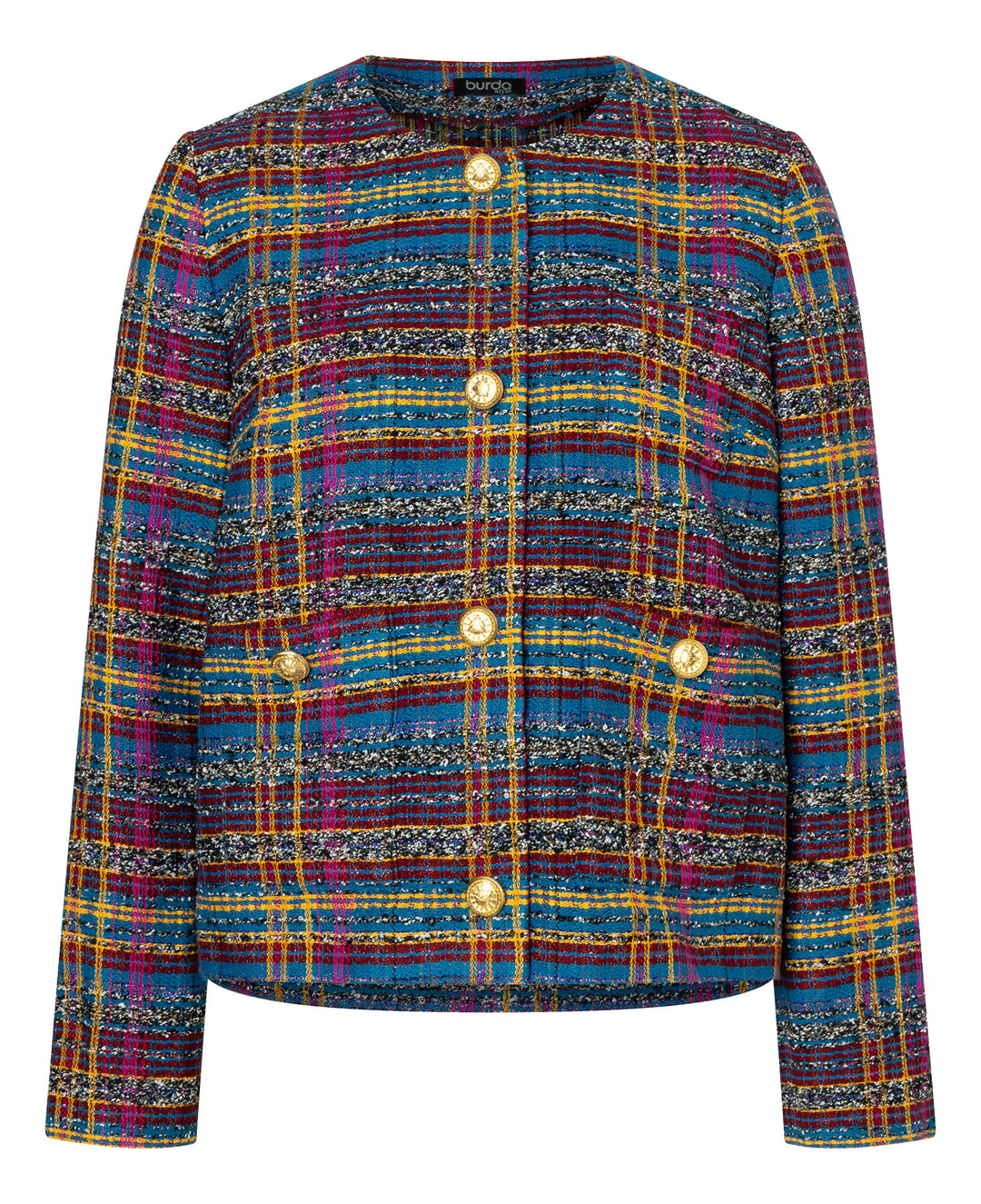 Burda Schnittmuster 5729 Damen Blazer aus Boucle, Flanelljacke im Grungestil und Jacke aus PVC