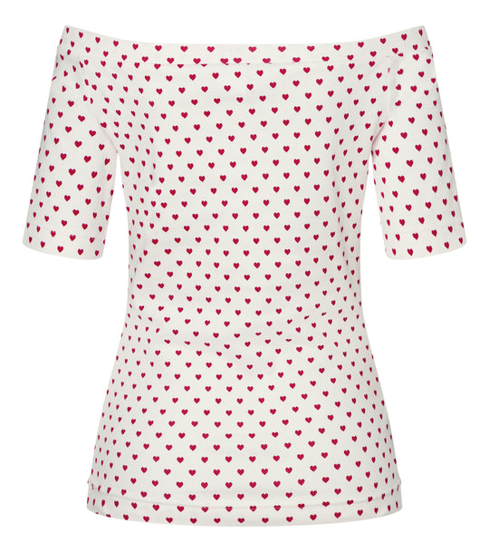 Burda Schnittmuster 5730 Damen Shirts mit weitem Ausschnitt, Herzchenmuster und Volants