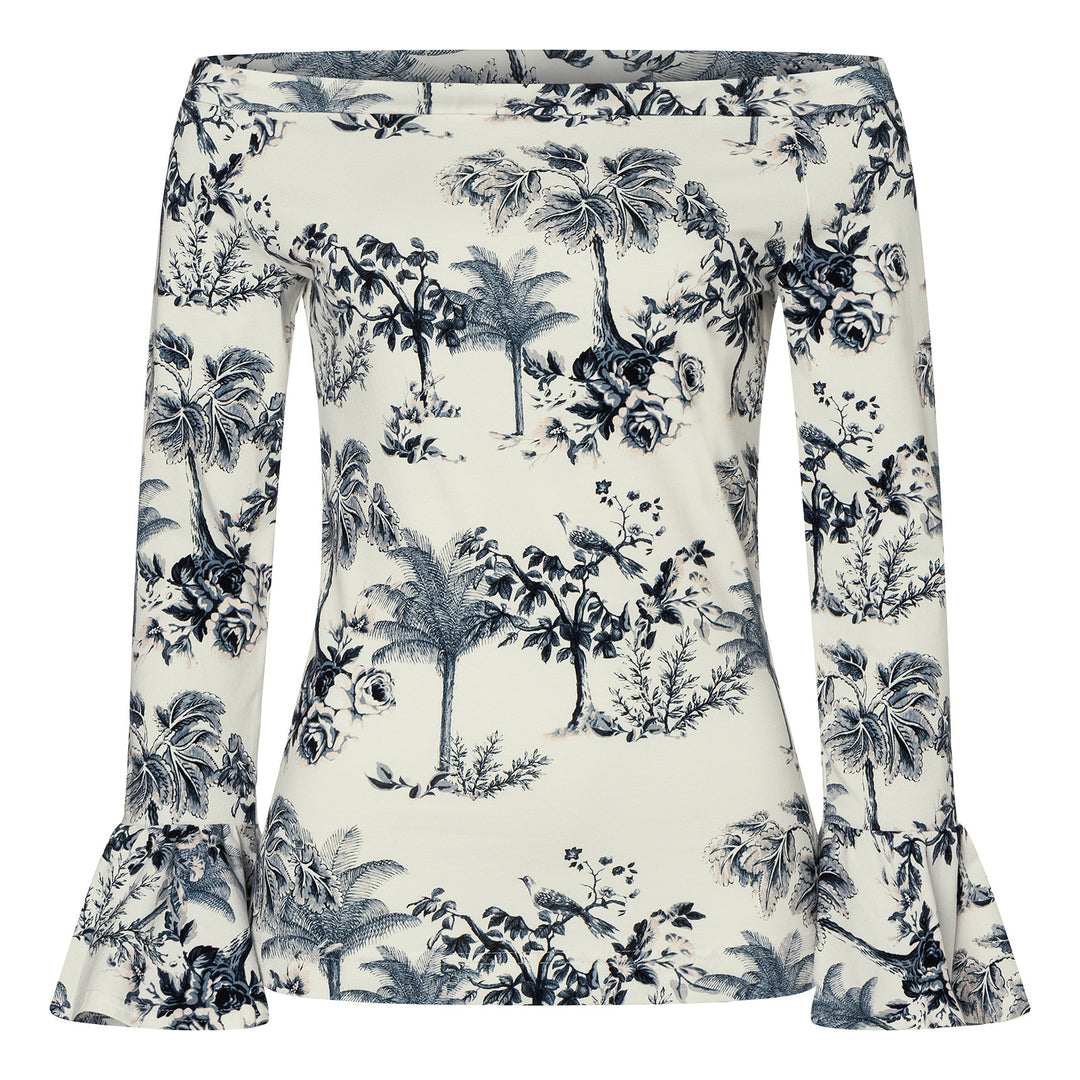 Burda Schnittmuster 5730 Damen Shirts mit weitem Ausschnitt, Herzchenmuster und Volants