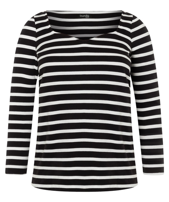 Burda Schnittmuster 5731 Damen Basic-Shirts mit Herz- und eckigem Ausschnitt