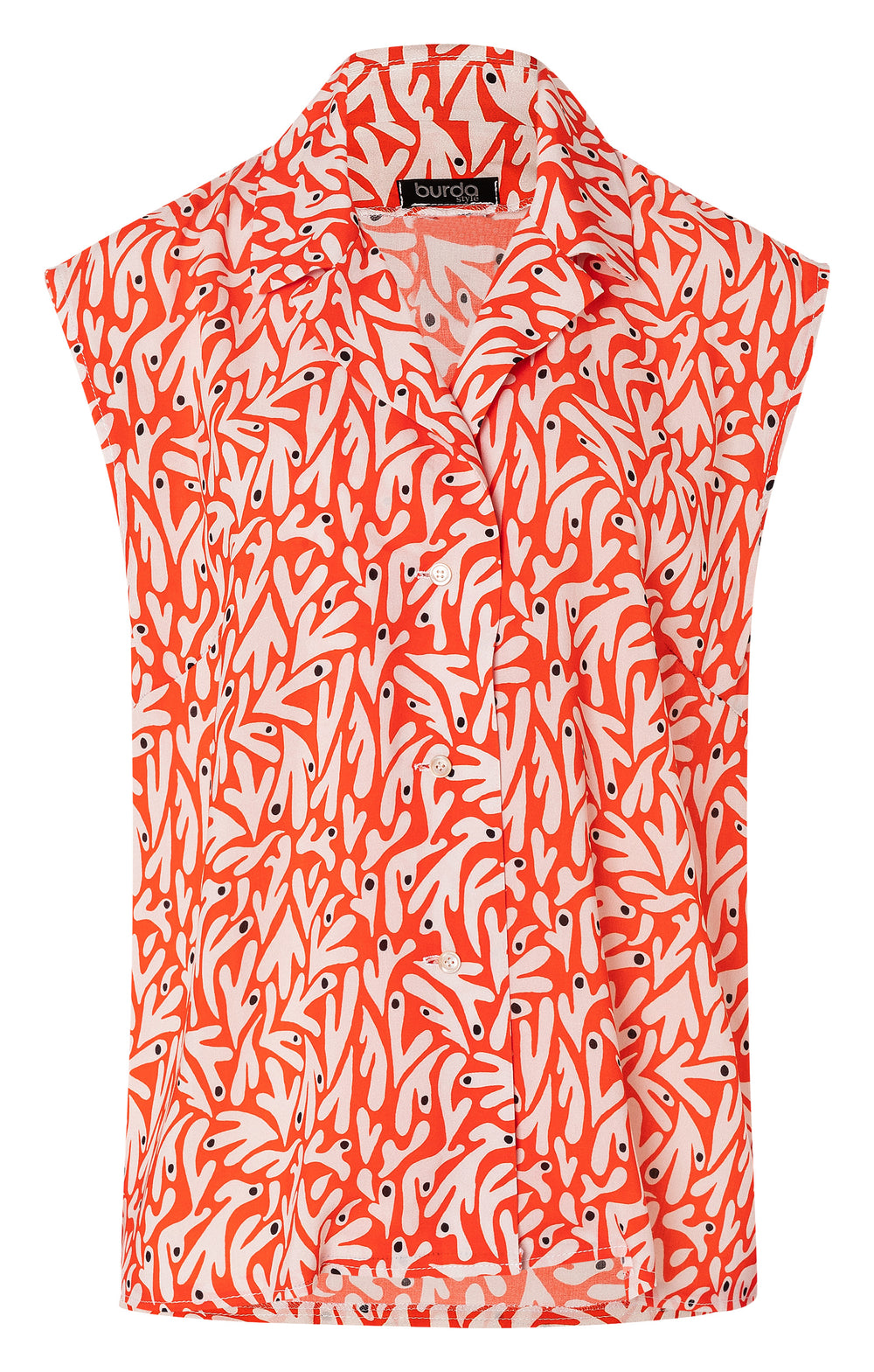 Burda Schnittmuster 5734 Damen Westen mit Gürtel & Bluse mit kleinem Reverskragen