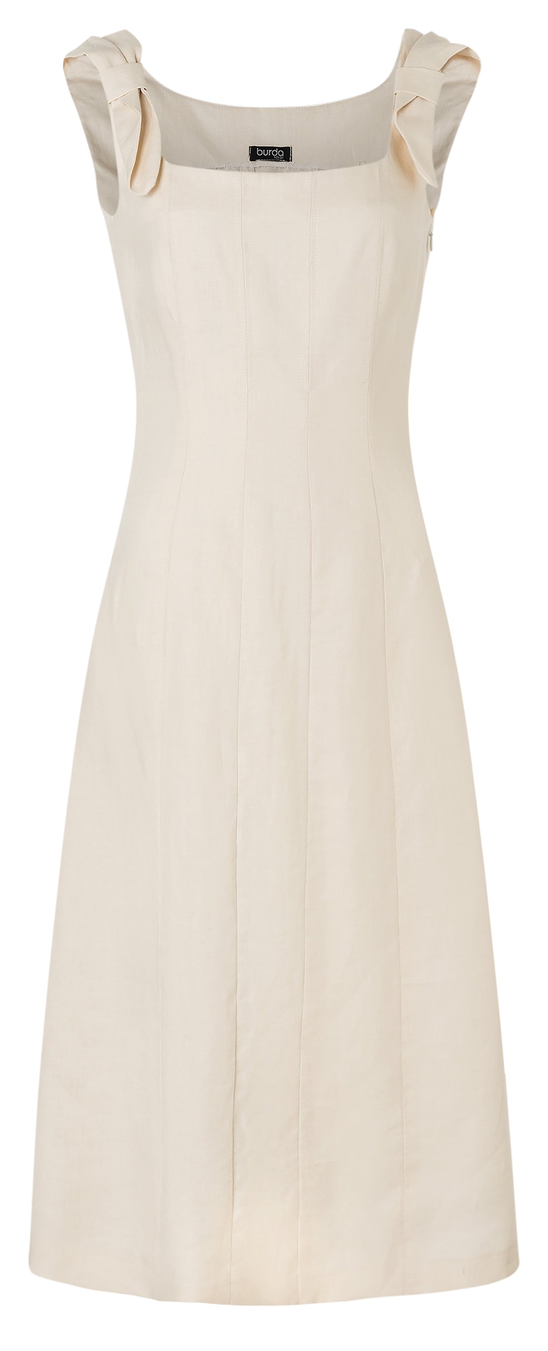 Burda Schnittmuster 5736 Damen Bahnenkleider mit Schleifen Midi Mini
