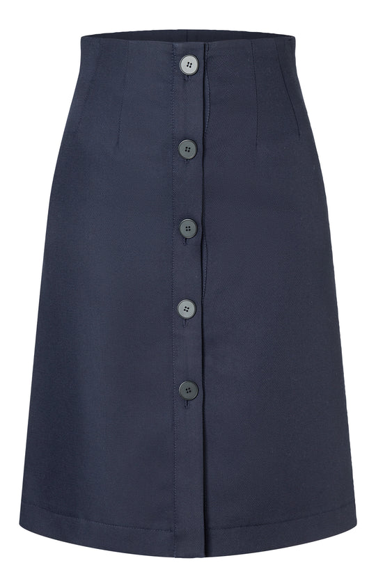 Burda Schnittmuster 5739 Damen Bleistiftrock mit Knopfleiste & Minirock aus Boucle und Schmuckknöpfen