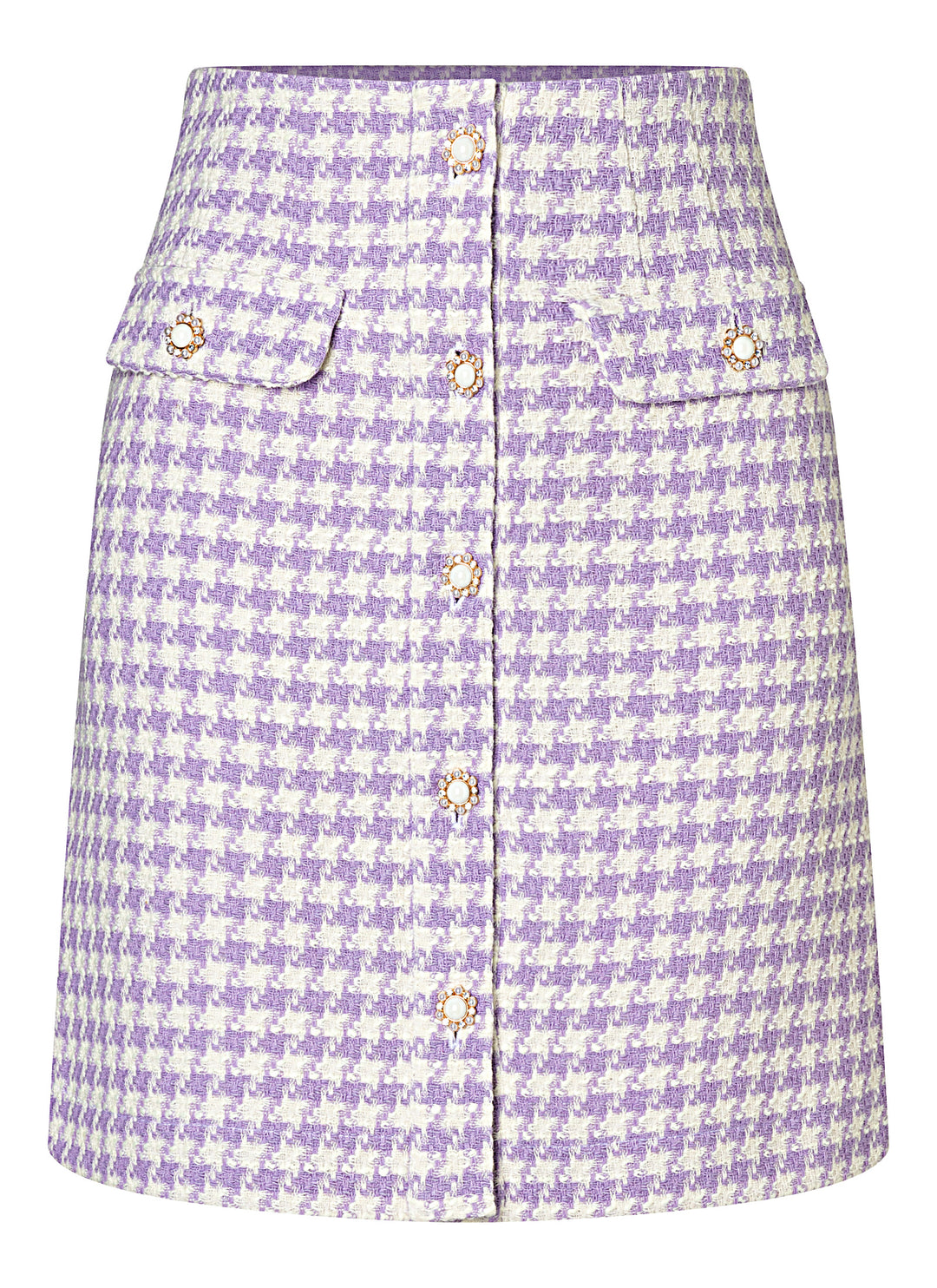 Burda Schnittmuster 5739 Damen Bleistiftrock mit Knopfleiste & Minirock aus Boucle und Schmuckknöpfen