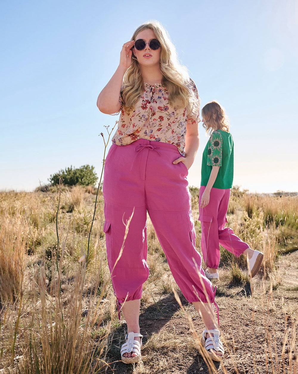 Burda sewing pattern 5740 Women's cargo trousers with drawstring and flap pockets