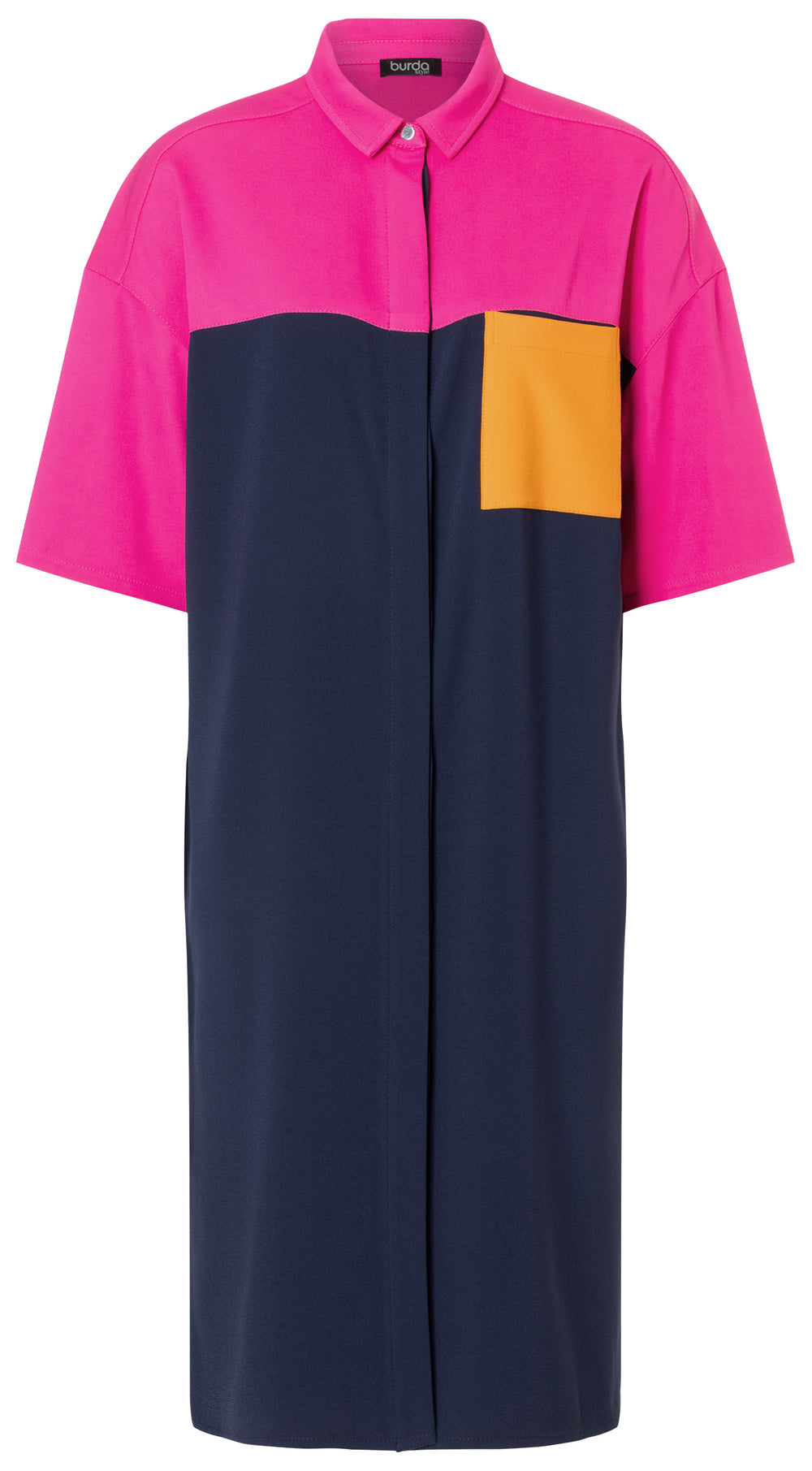 Burda Schnittmuster 5742 Damen Midihemdblusenkleider mit Flügelärmel und Taschen