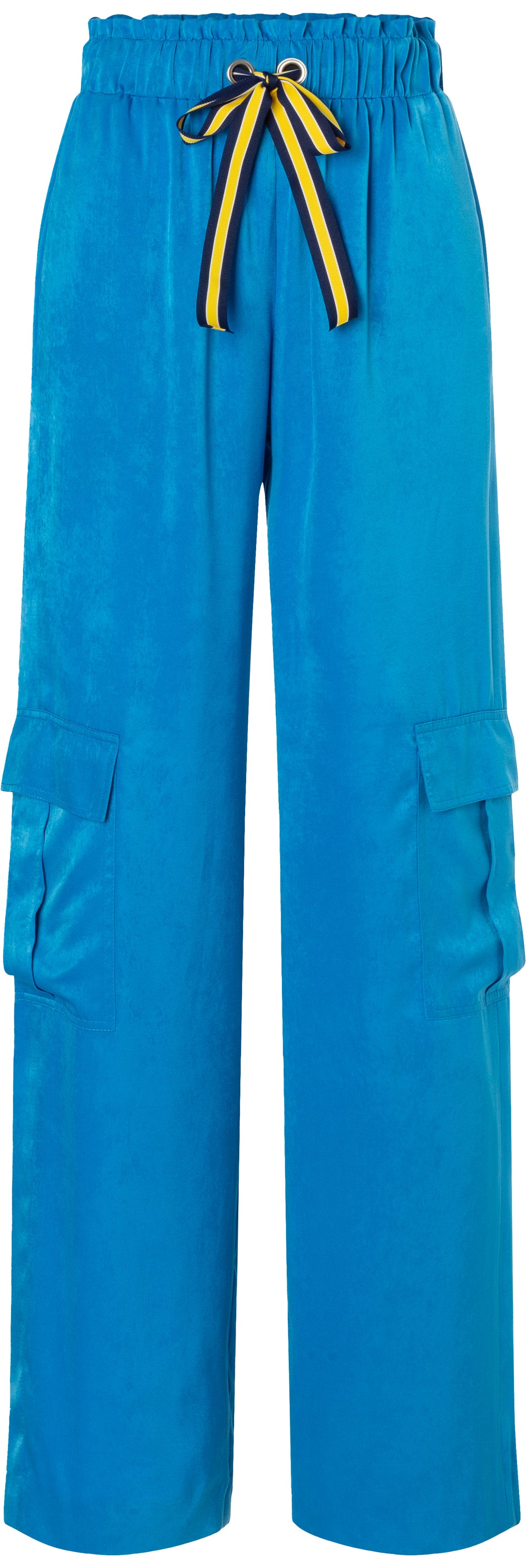 Burda Schnittmuster 5743 Damen Hosen mit hohen Seitenschlitzen, Bindeband & Cargo-Pants mit XL-Taschen und Streifenband