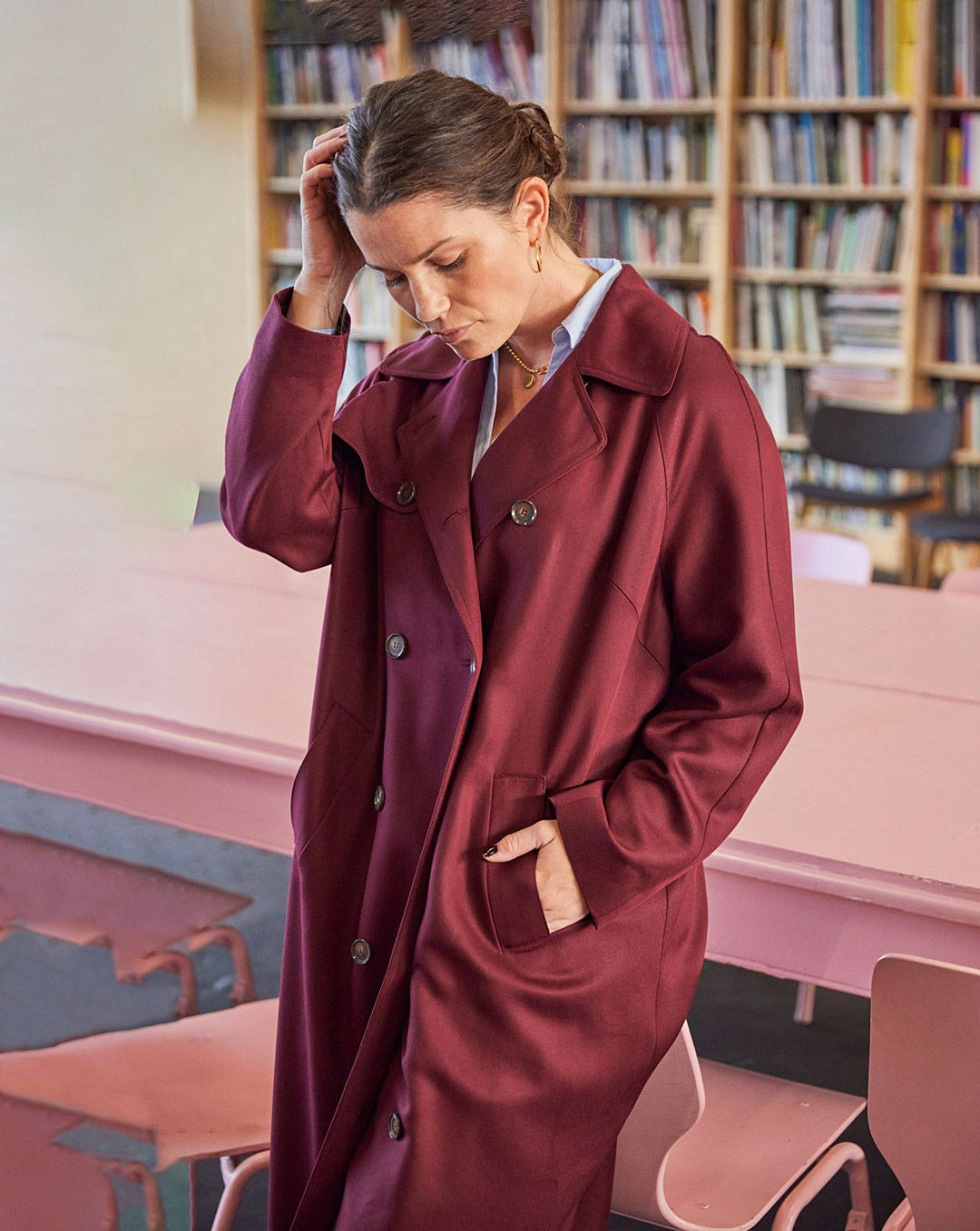 Burda sewing pattern 5747 Women's trench coat with raglan sleeves and wide welt pockets &amp; lined short jacket with button placket