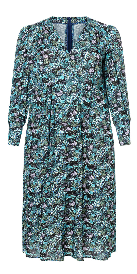 Burda Schnittmuster 5748 Damen Midi Kleider mit Einsatz und aufspringenden Falten
