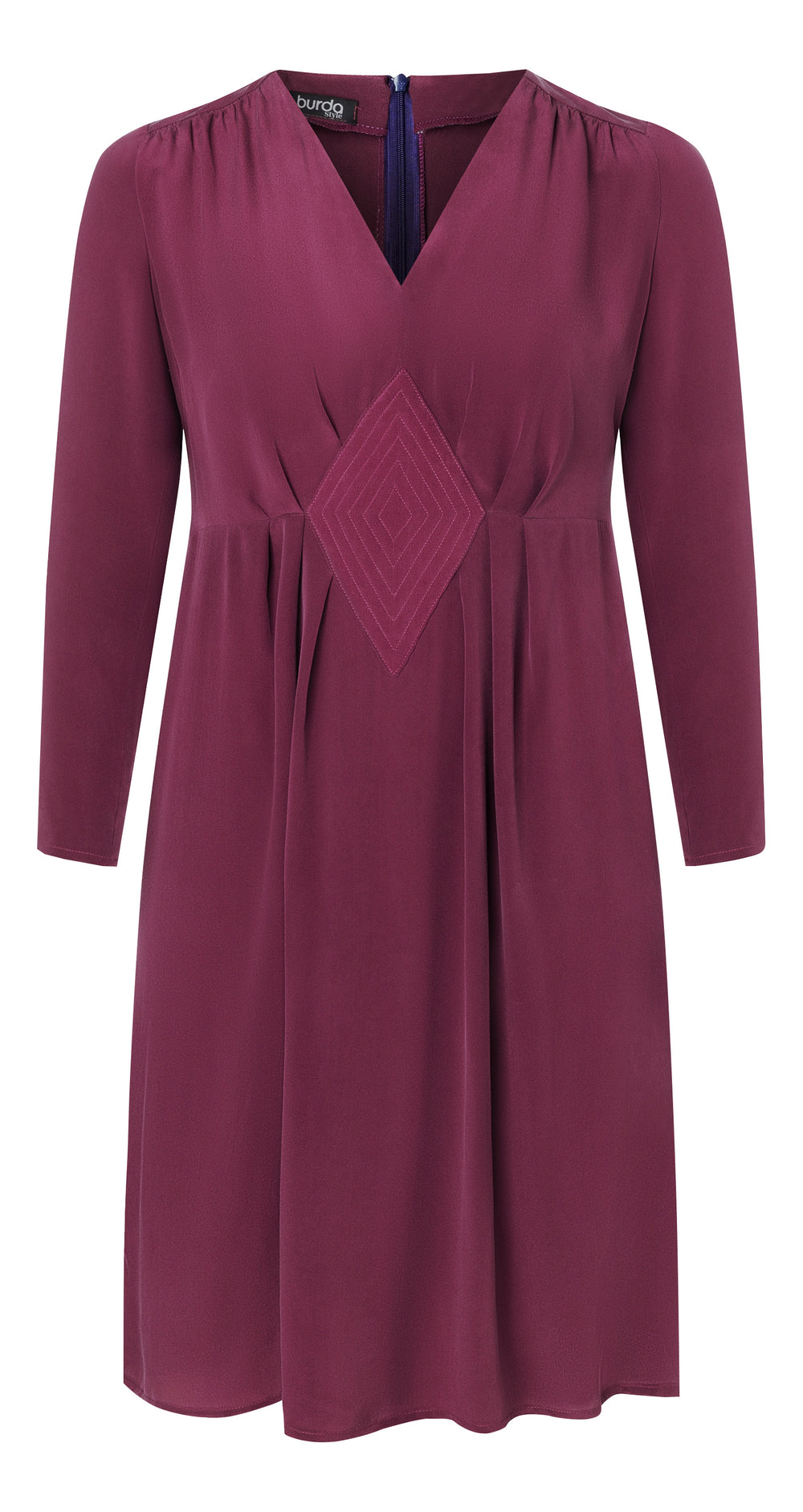 Burda Schnittmuster 5748 Damen Midi Kleider mit Einsatz und aufspringenden Falten