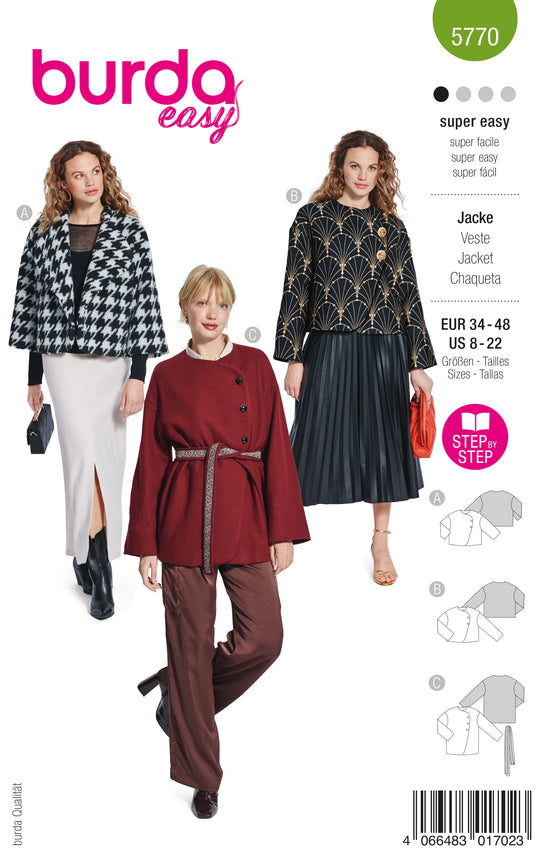Burda Schnittmuster 5770 Jacke