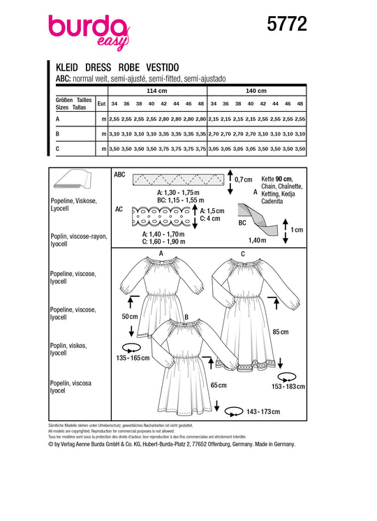 Burda Schnittmuster 5772 Kleid