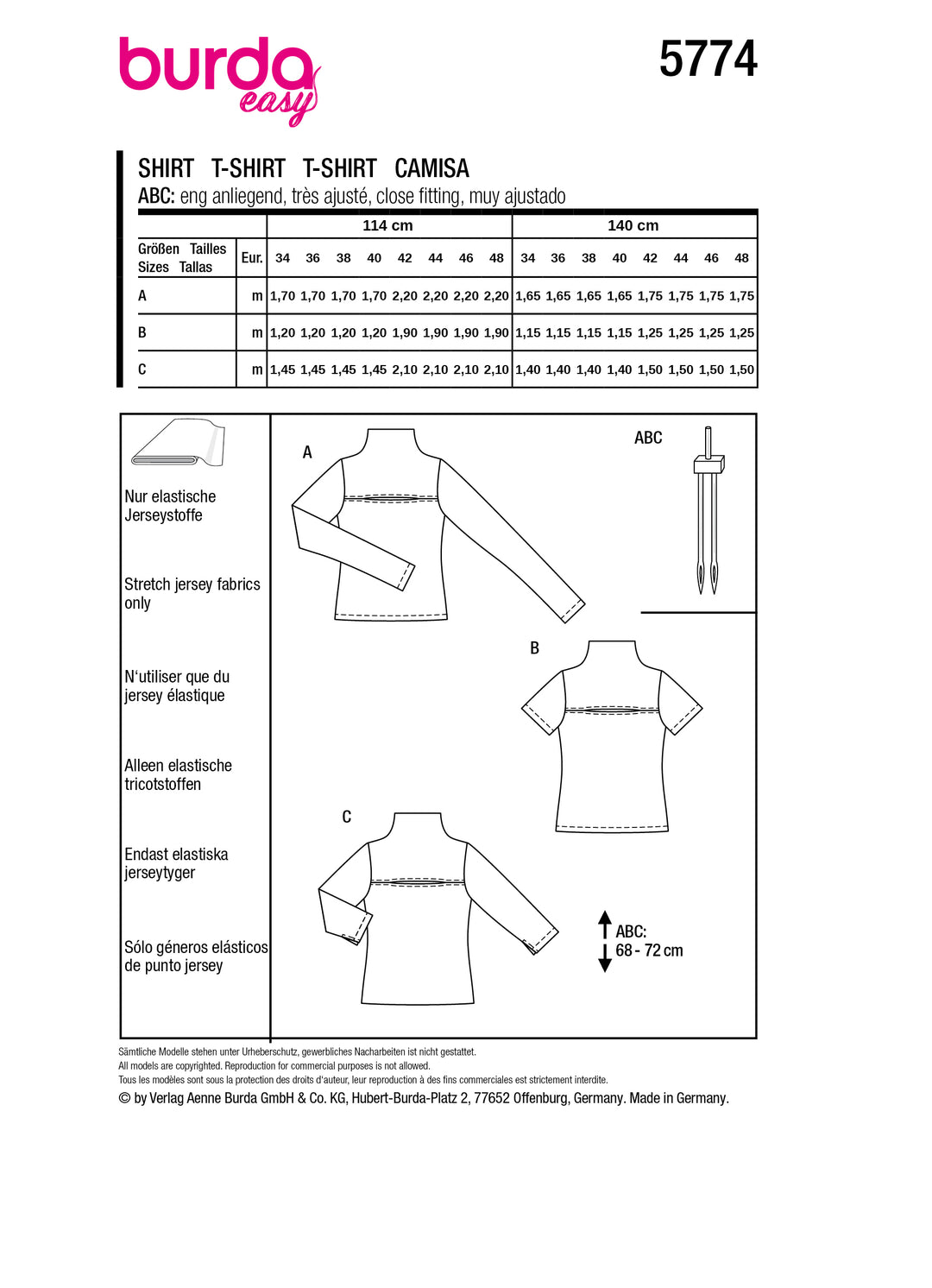Burda Schnittmuster 5774 Shirt