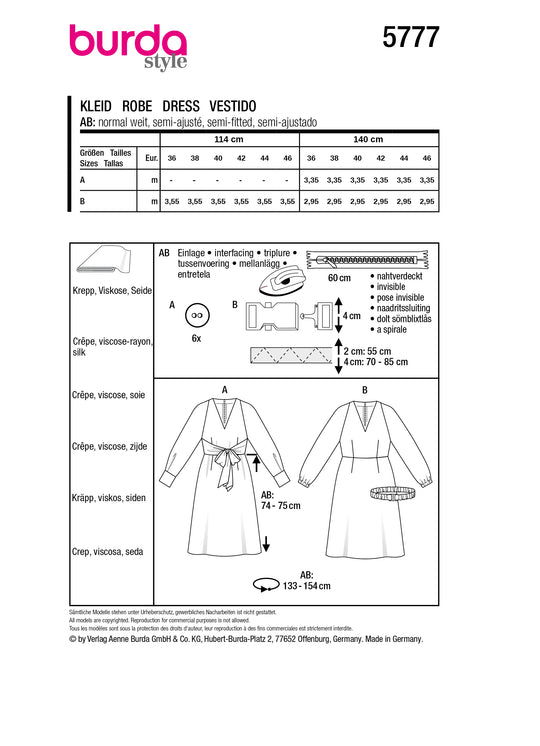 Burda Schnittmuster 5777 Kleid