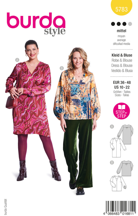Burda Schnittmuster 5783 Kleid/Bluse