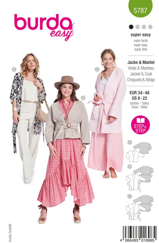 Burda Schnittmuster 5787 Jacke/Mantel