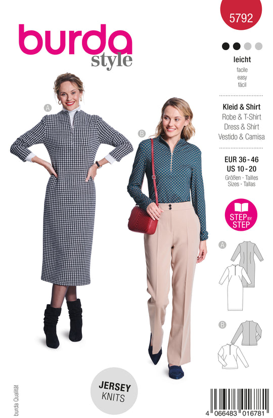 Burda Schnittmuster 5792 Kleid & Shirt