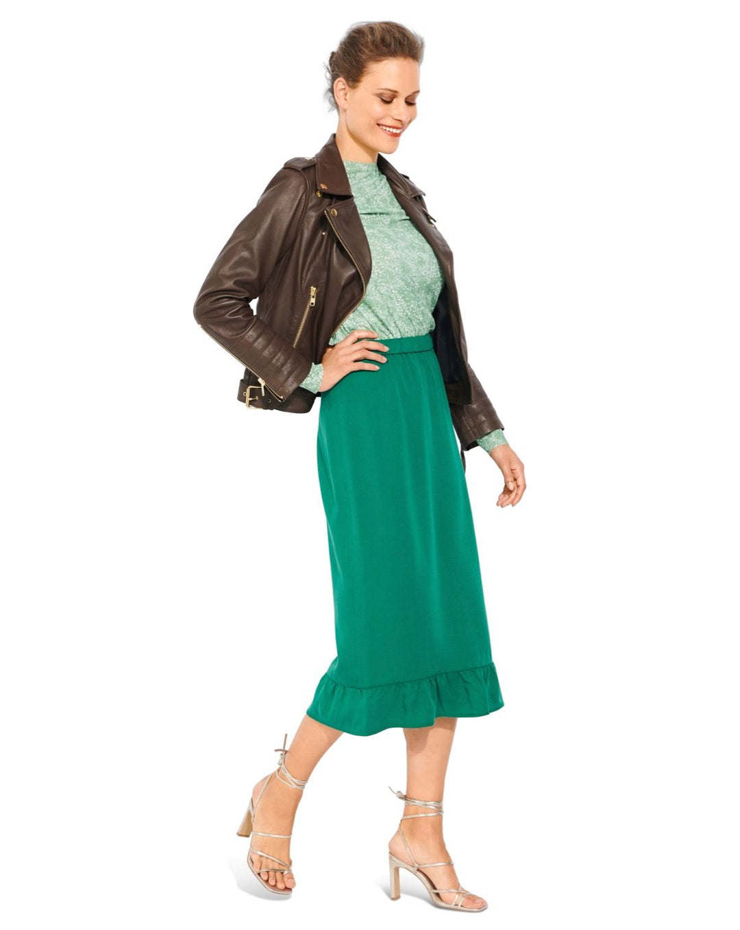Burda pattern 6073 skirt in three lengths with elastic waistband, slim fit