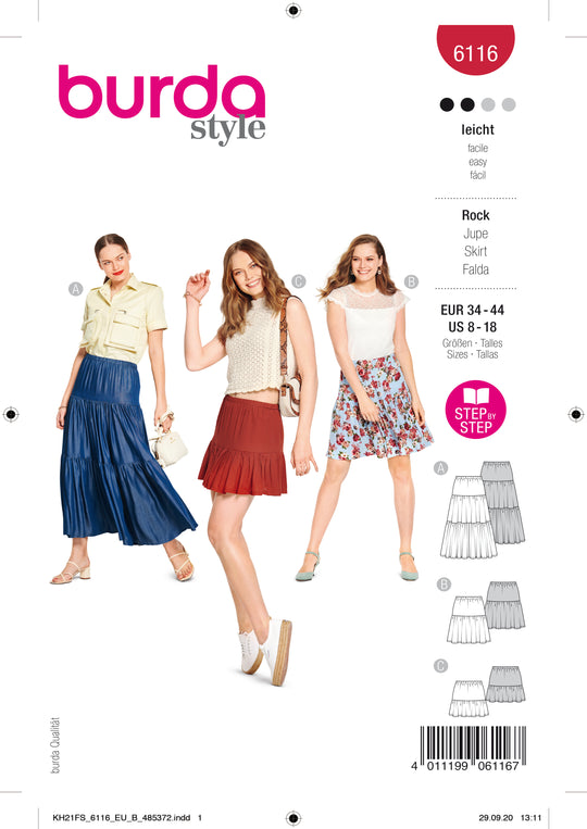 Burda Schnittmuster 6116 Rock