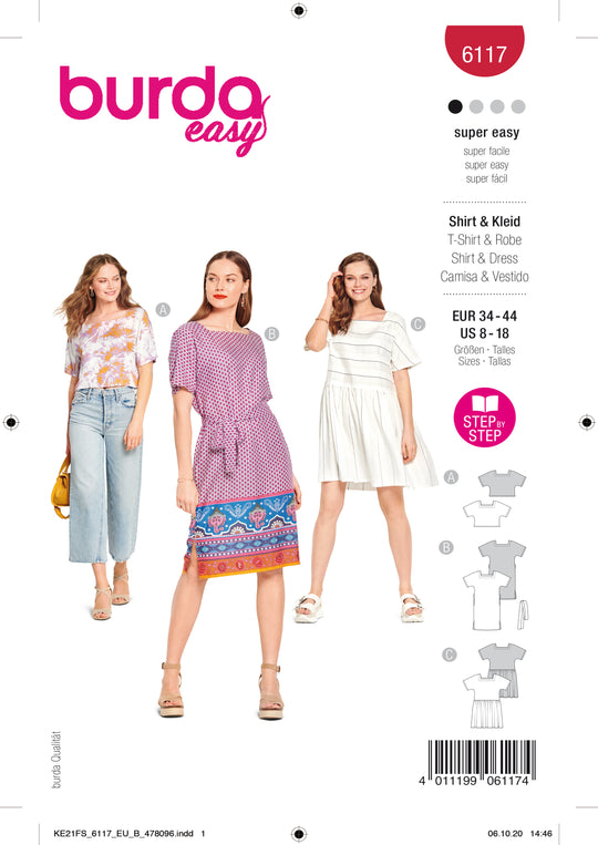Burda Schnittmuster 6117 Top, Kleid