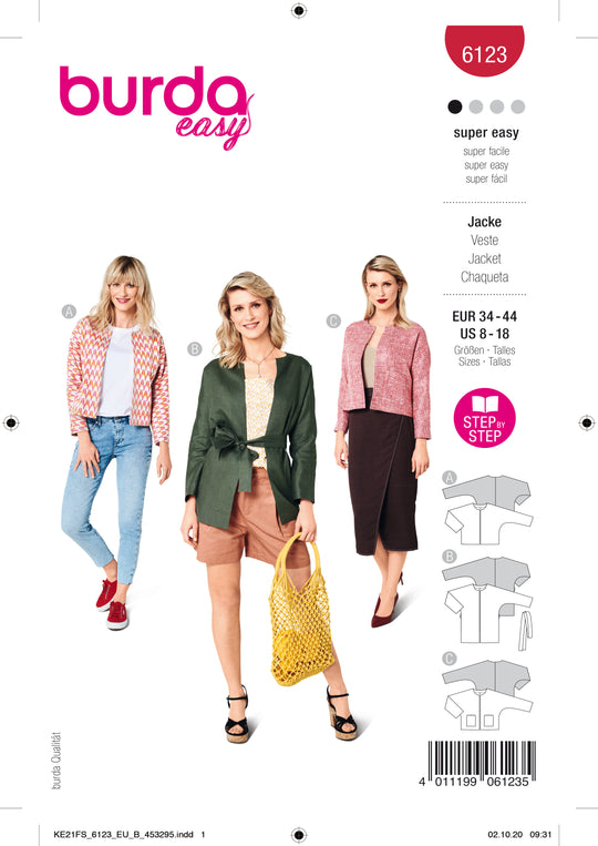 Burda Schnittmuster 6123 Jacke