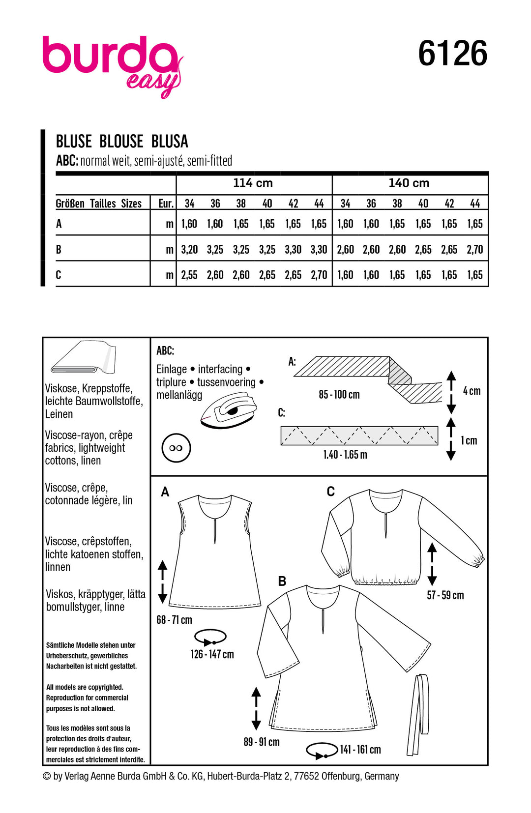 Burda Schnittmuster 6126 Tunika