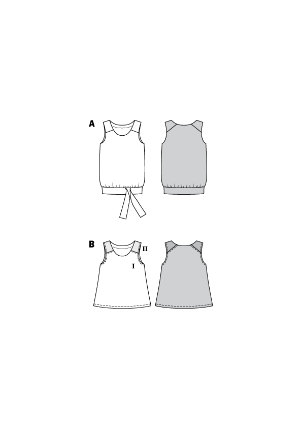 Burda Sewing Pattern 6201 Women's Camisole Tops with Shoulder Yokes