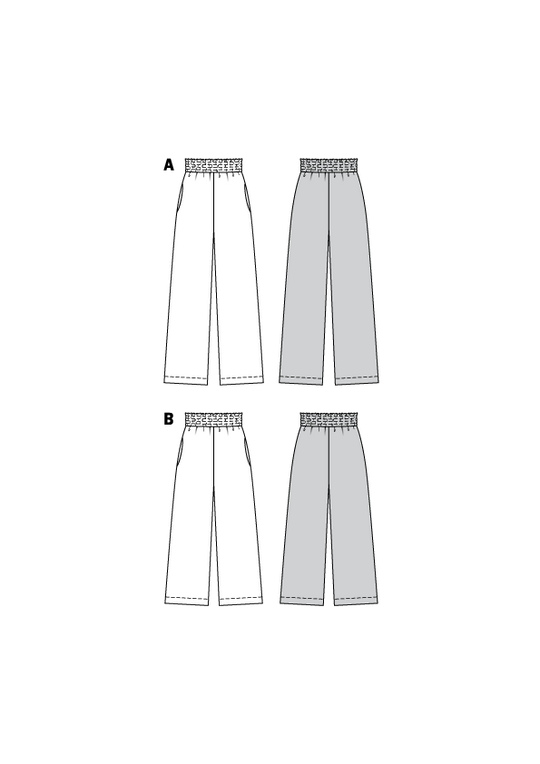 Burda Schnittmuster 6229 Damenhose mit breitem Gummibund