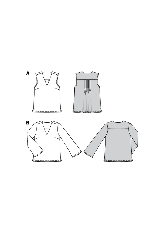 Burda Schnittmuster 6234 Damen Blusenshirt mit V-Ausschnitt