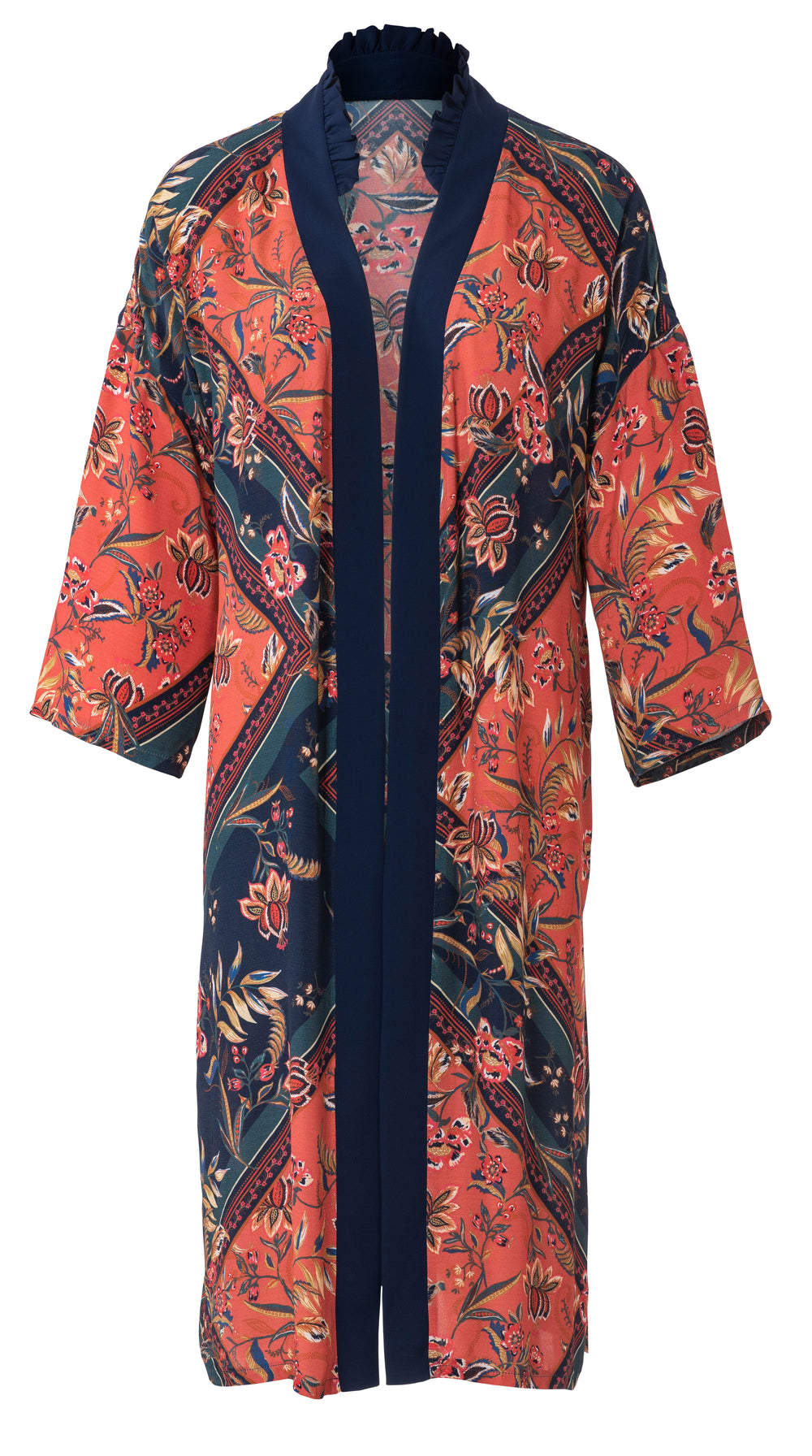 Burda Schnittmuster 6244 Damen Kimono-Mantel mit kontrastfarbener Blende