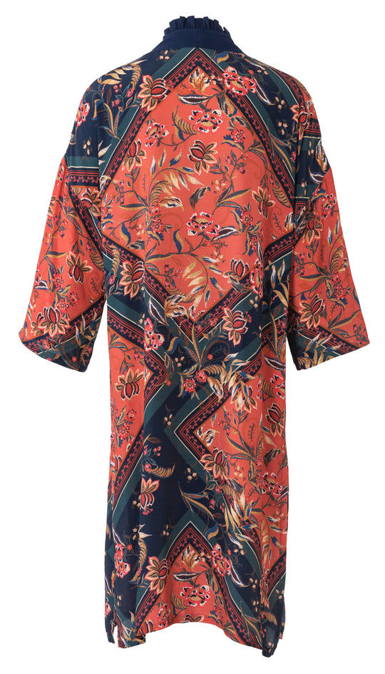 Burda Schnittmuster 6244 Damen Kimono-Mantel mit kontrastfarbener Blende