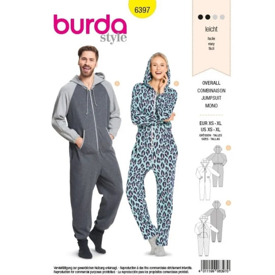 Burda Pattern 6397 Overall with Hood for "Her" and "Him"