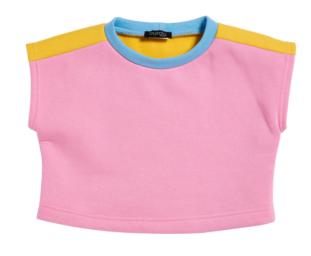 Burda Schnittmuster 9184 – Kinder Kurzarm-Shirts & ärmelloser Sweater