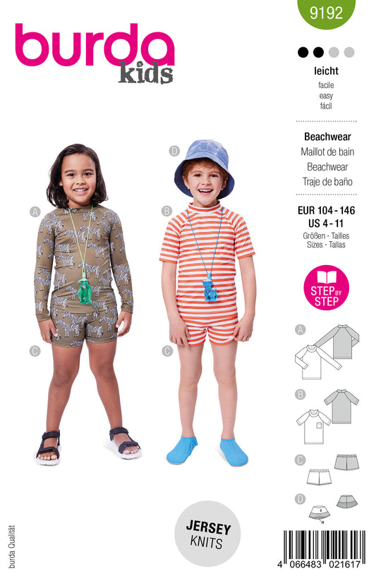 Burda Schnittmuster 9192 – Jungen Beachwear Set