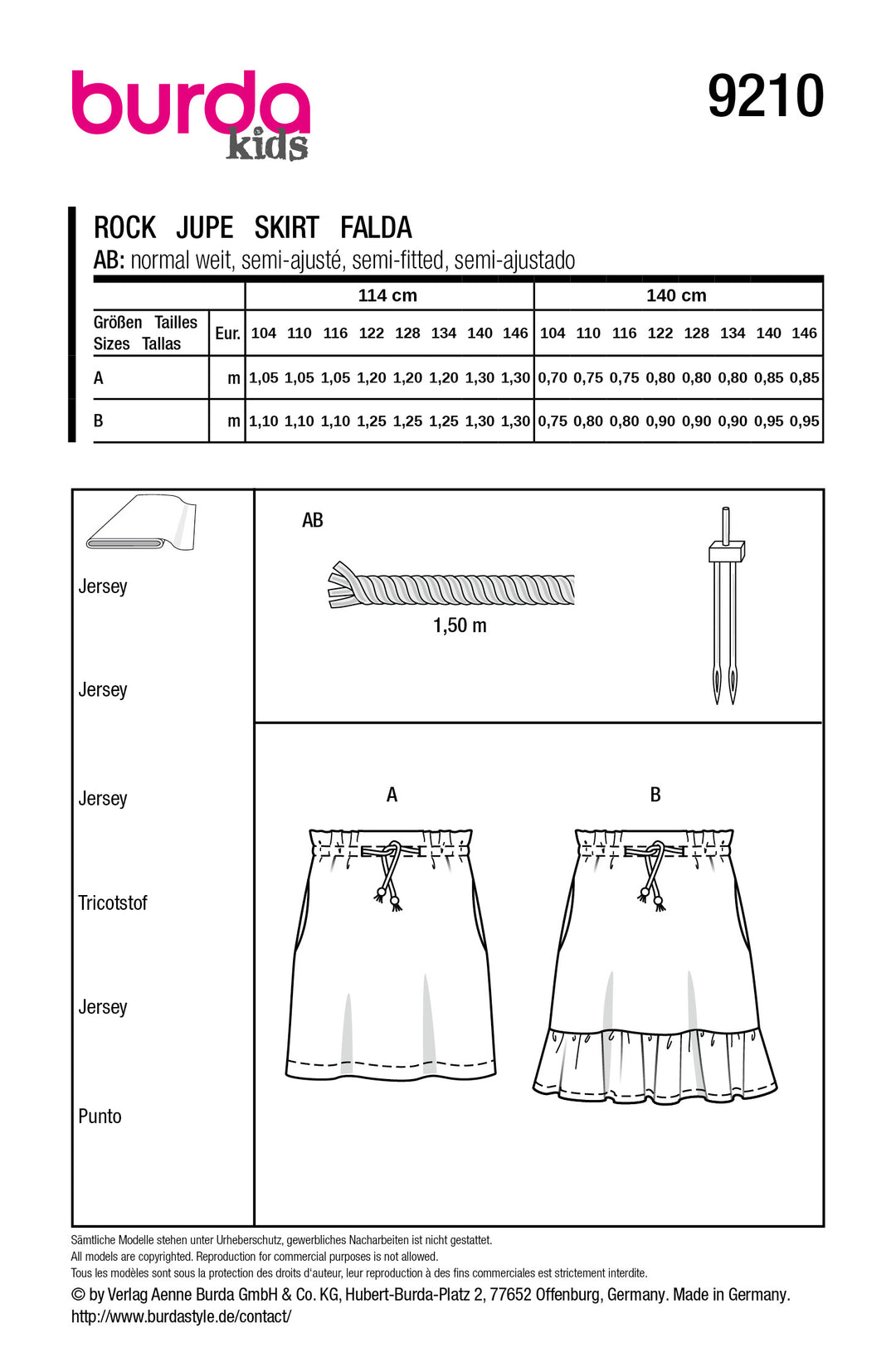 Burda Schnittmuster – Mädchen Röcke mit Rüsche & Tunnelzug