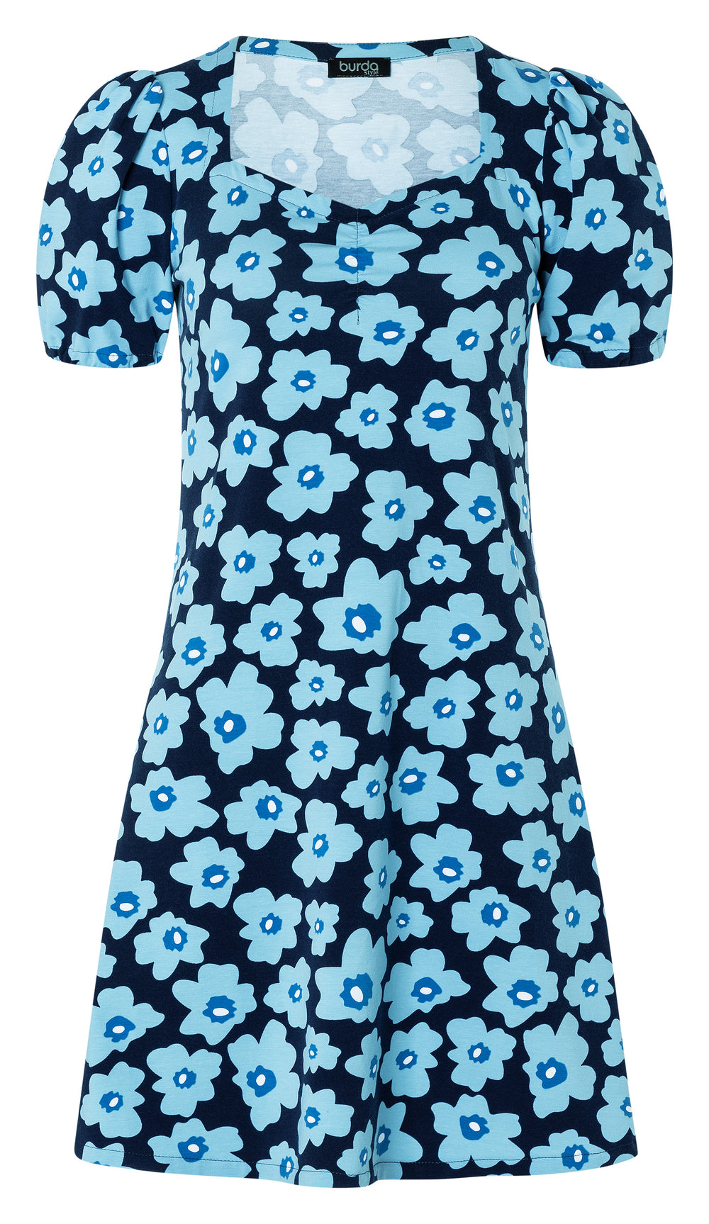 Burda Schnittmuster 9214 Mädchen Kleid mit Herzausschnitt und voluminösen Puffärmeln & Top mit Tunnelzug und Kordel