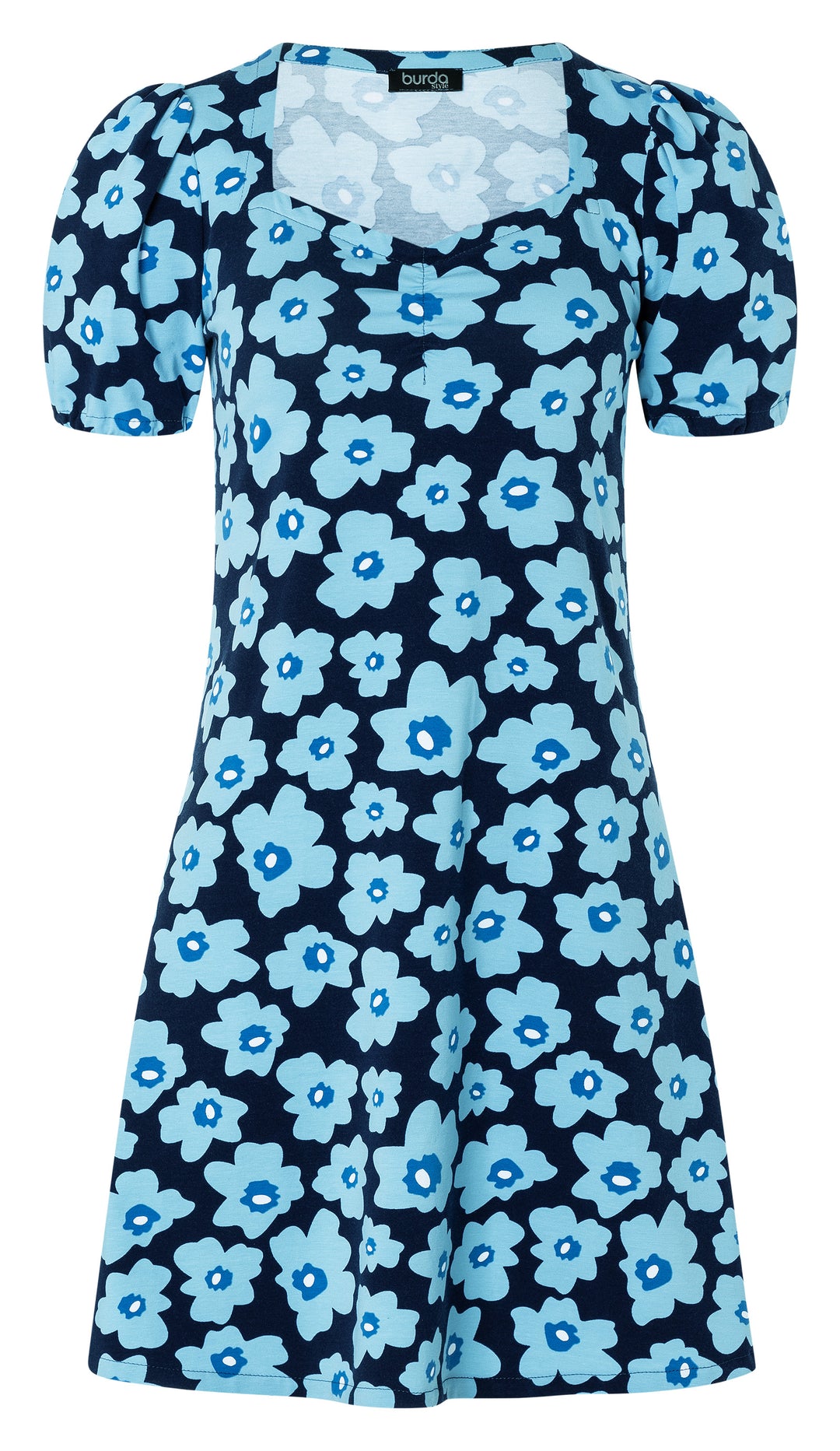 Burda Schnittmuster 9214 Mädchen Kleid mit Herzausschnitt und voluminösen Puffärmeln & Top mit Tunnelzug und Kordel
