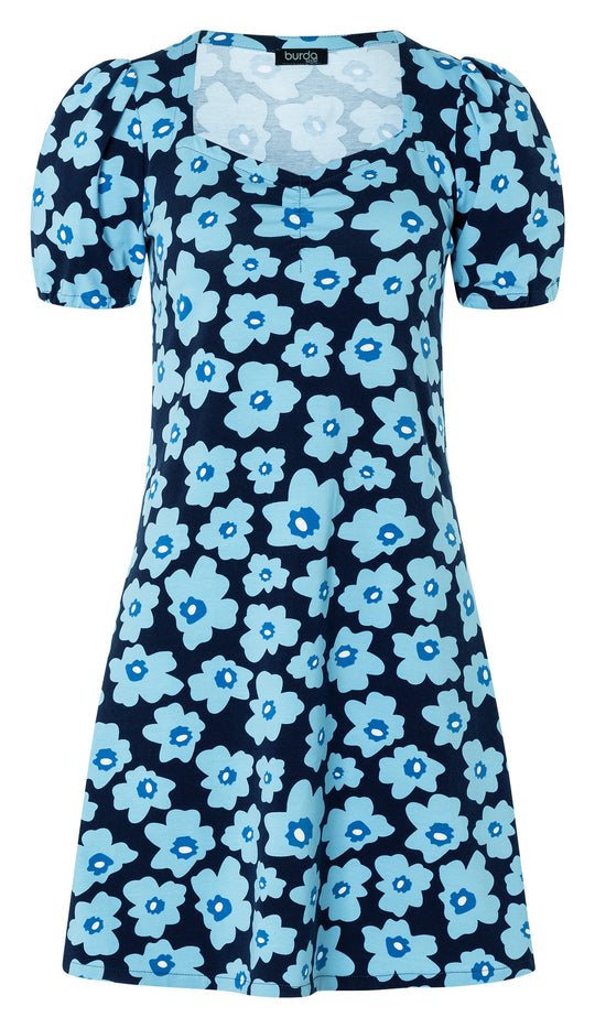 Burda Schnittmuster 9214 Mädchen Kleid mit Herzausschnitt und voluminösen Puffärmeln & Top mit Tunnelzug und Kordel