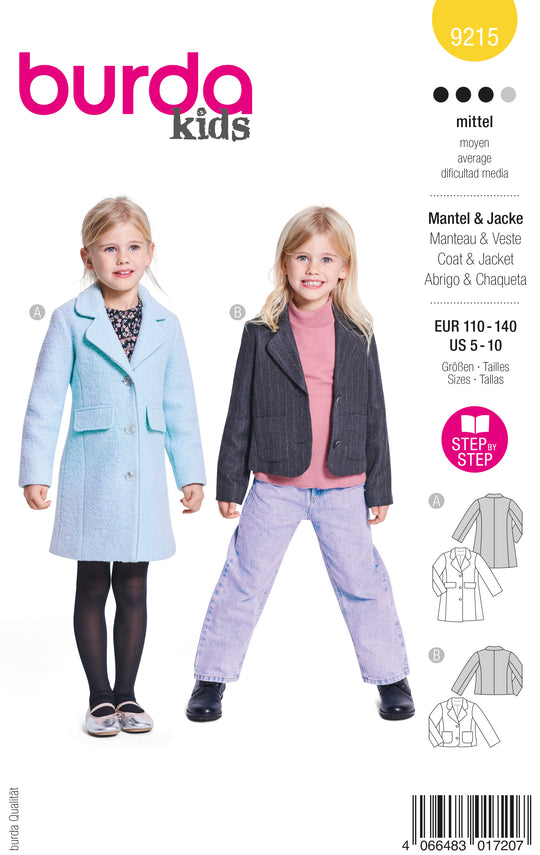 Burda Schnittmuster 9215 Jacke & Mantel