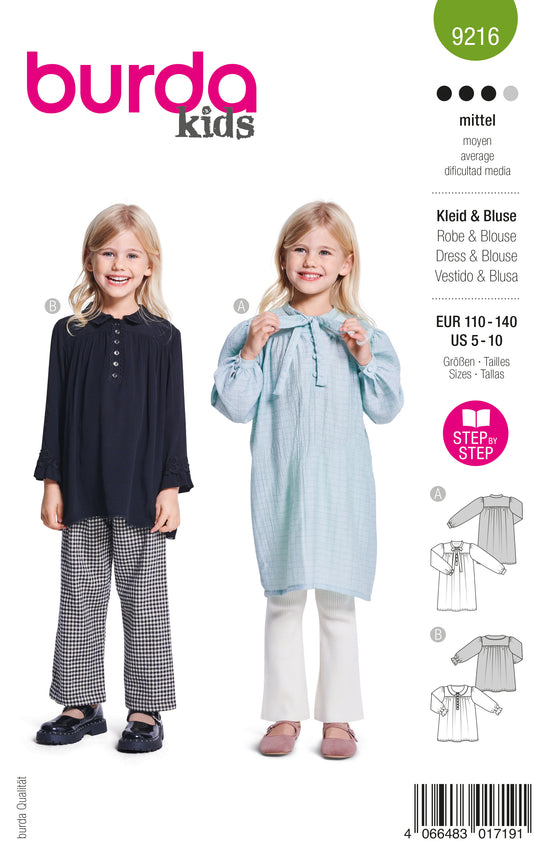 Burda Schnittmuster 9216 Kleid & Bluse
